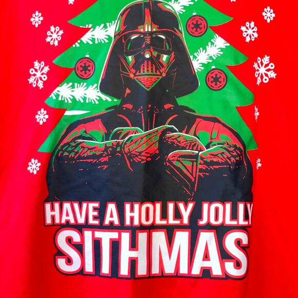 Star Wars Darth Vader HAVE A HOLLY JOLLY SITHMAS Ugly Christmas Sweatshirt Sz M - Picture 2 of 5